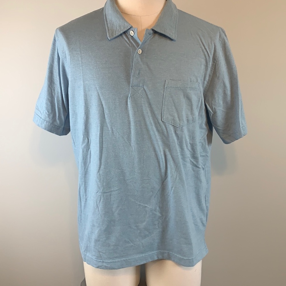 Polo Short Sleeved Blue Striped by Weatherproof